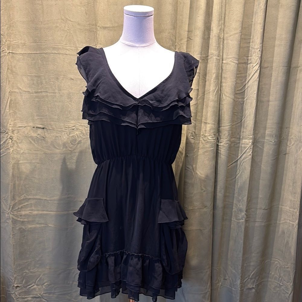 Diesel Elegant Black Ruffled Dress, M